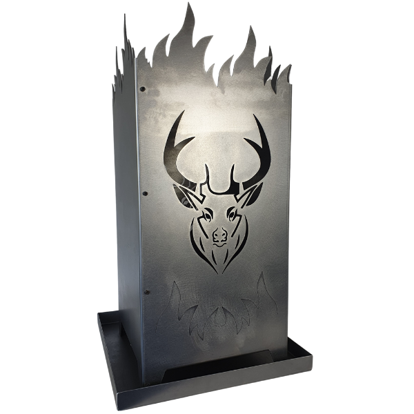 Feuersäule Hirsch aus Stahl