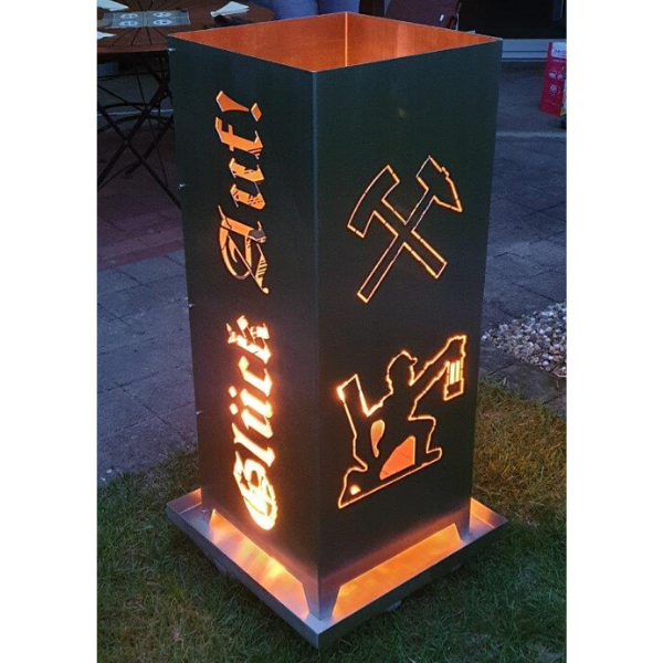 Feuersäule Glück auf angezündet