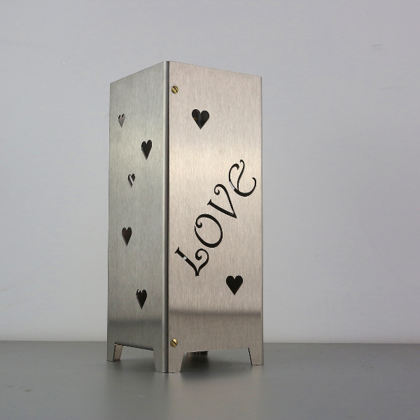 Windlicht Love aus Edelstahl