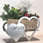 Blumenständer Willkommen dekoriert aus Metall gefertigt