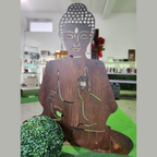 Gartengestaltung - der sitzende Buddha Tara in Rostoptik