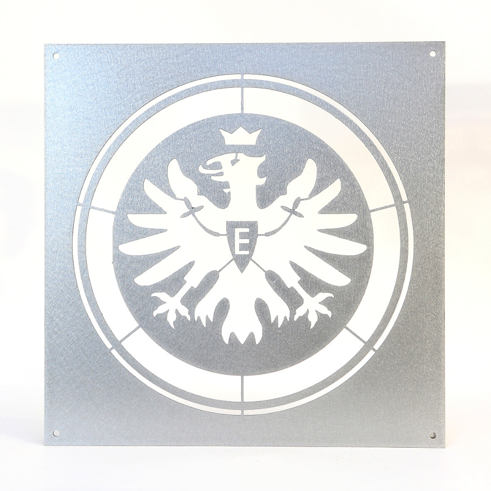 Eintracht Frankfurt Logo Adler auf Stahl Schild zum aufhängen