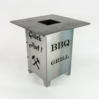 Feuerplatten Aufsatz zum Grillen Abmessung 500 x 500 mm aus Stahlblech