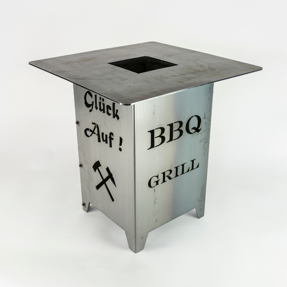 Feuerplatten Aufsatz zum Grillen Abmessung 500 x 500 mm aus Stahlblech