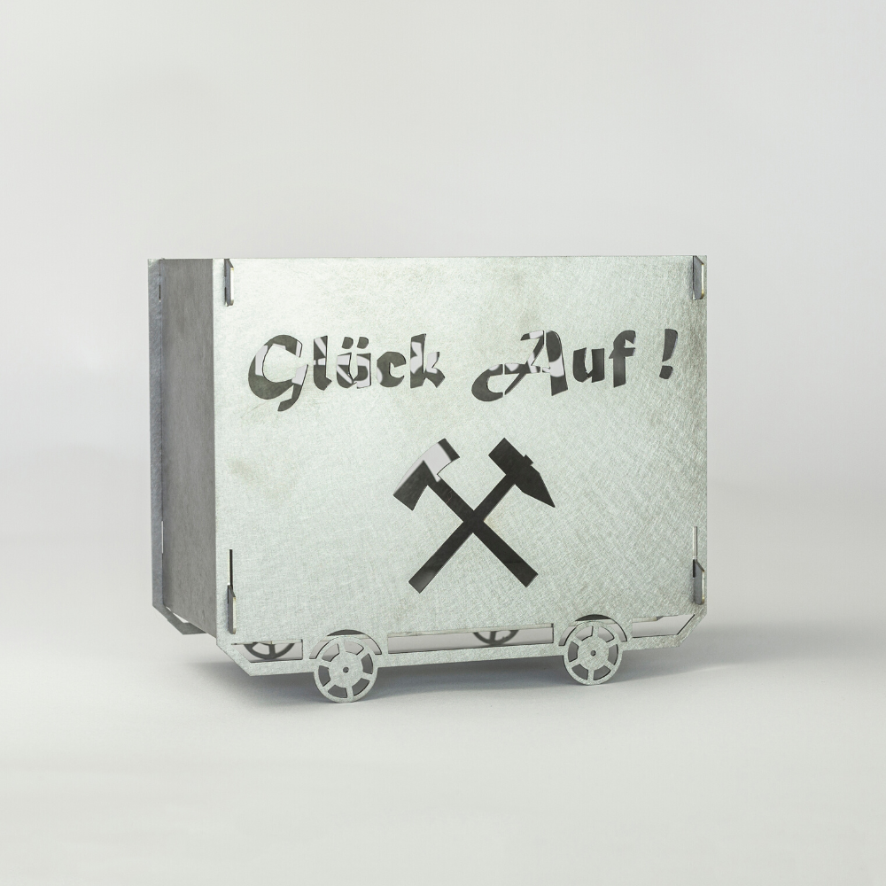 Lore aus Stahl gefertigt in einer handlichen Größe von 150 mm Höhe.