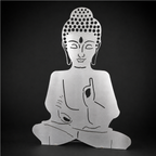 Tara Buddha aus Stahl – große Gartendeko mit Rostpatina