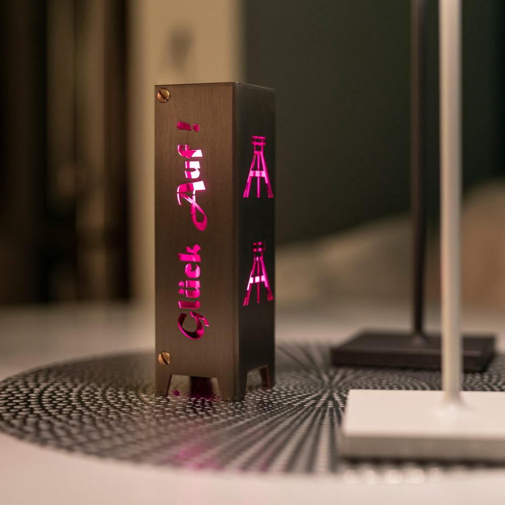 Teelicht Glück auf mit Aku LED Lampen