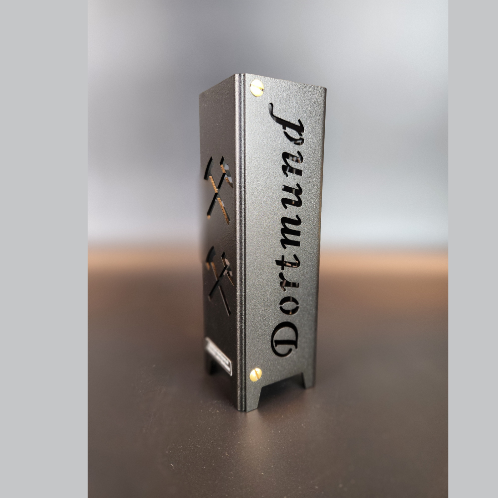 Teelicht Dortmund aus hochwertigen Stahl gefertigt und in schwarz matt feinstruktur pulverbeschichtet.