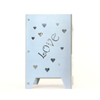 Windlicht Lanzarote mit dem Schriftzug Love aus Edelstahl