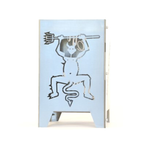 Windlicht aus Edelstahl mit dem Motiv Timanfaya Teufel von Lanzarote