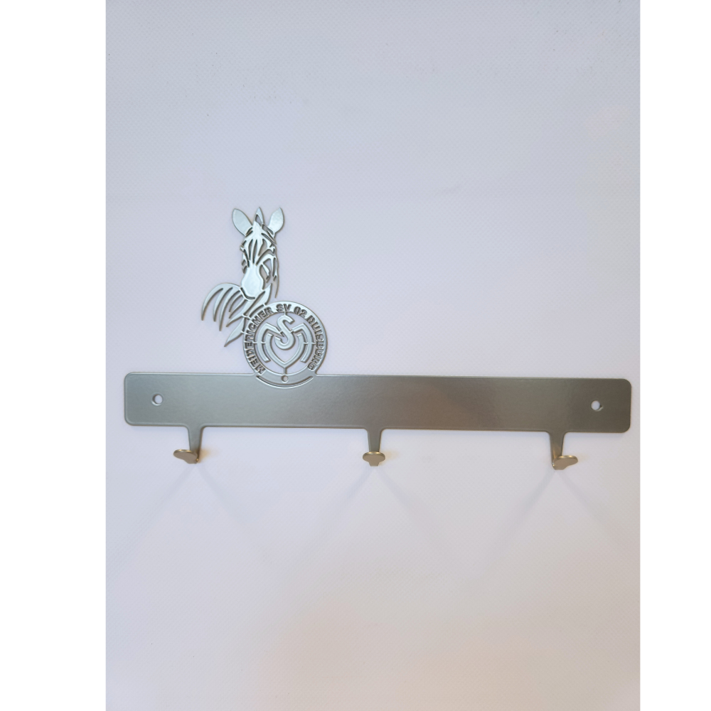 Kleine Garderobe / Schlüsselbrett auf Metall gefertigt mit dem MSV Logo