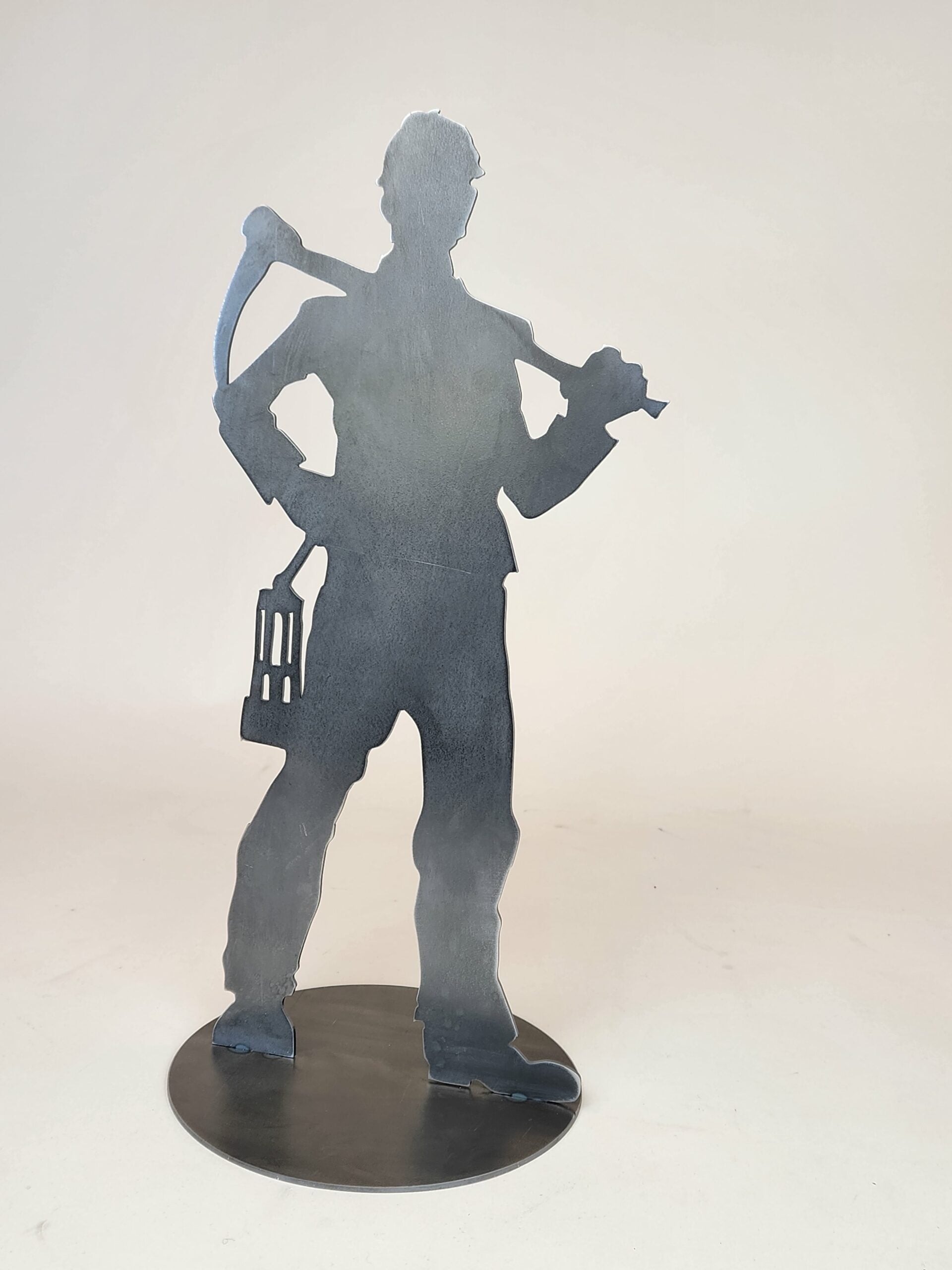 Silhouette Bergmann zum hinstellen aus Stahl gefertigt