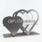 Blumenständer in Herzform aus Stahl