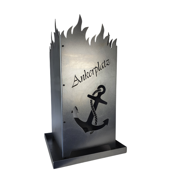 Feuersäule Ankerplatz aus Stahl gefertigt