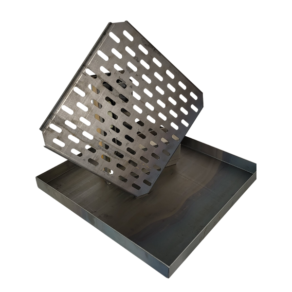 Stahl Einlegelochblechboden und Auffangschale zur Feuersäule