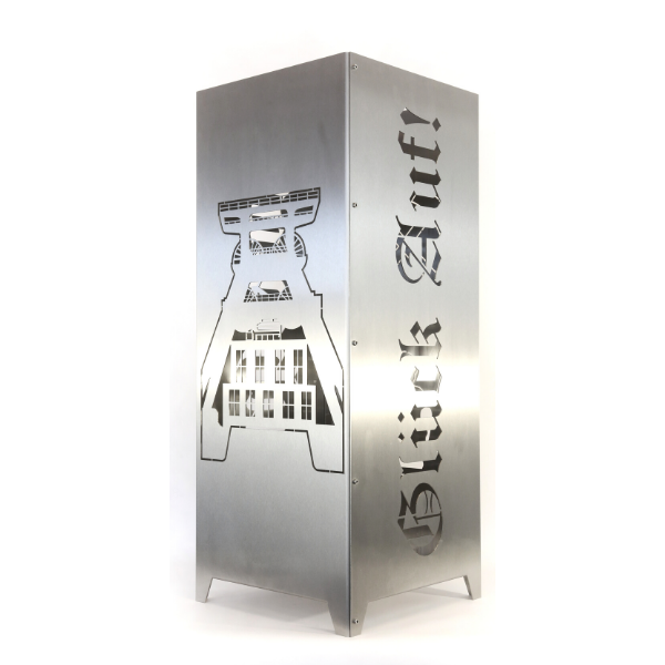 Feuersäule Glück auf aus Edelstahl