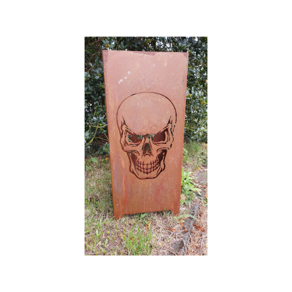 Feuerstelle Totenkopf Drache aus Stahl