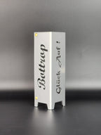 Teelicht Bottrop aus Metall mit Schriftzug Glück auf und Schriftzug Bottrop in Brilliant silber pulverbeschichtet