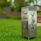 Carpe Diem Dekosäule aus Edelstahl als Gartendekoration