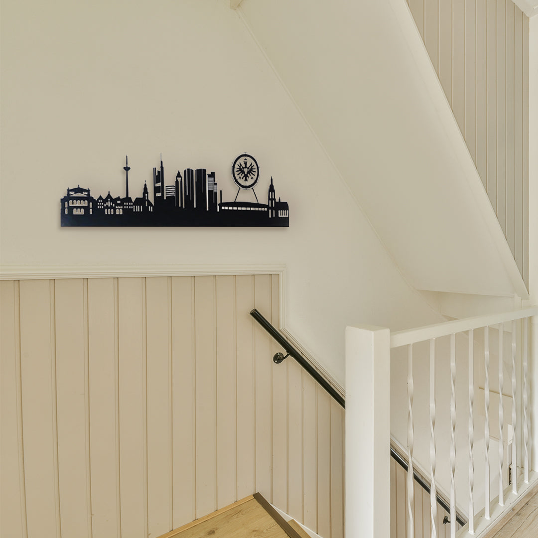 Eintracht Frankfurt Skyline als Wanddekoration aus Metall