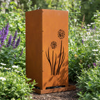Feuersäule Pusteblume aus Stahl mit natürlicher Rostpatina-made-of-steel