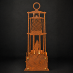 Grubenlampe Windlicht aus Stahl mit natürlicher Rostpatina