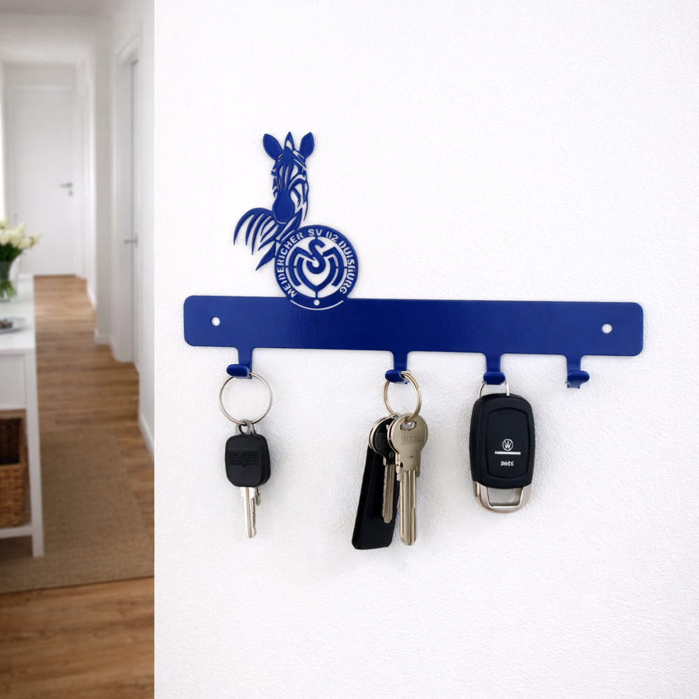 MSV Duisburg kleine Garderobe und Schlüsselbrett mit Logo in Original MSV Blau