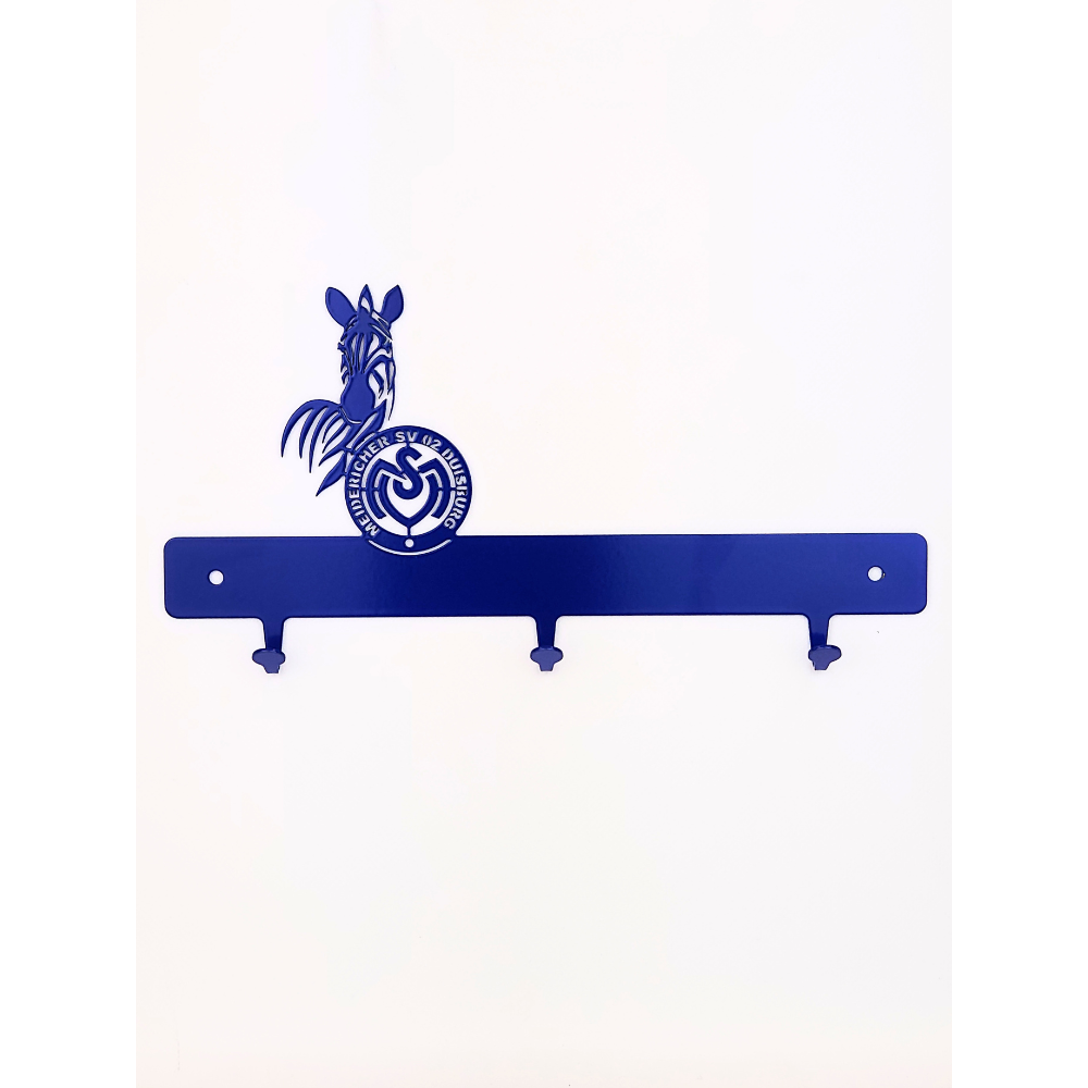 MSV Duisburg kleine Garderobe und Schlüsselbrett mit Logo in Original MSV Blau