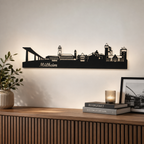 Mülheim Skyline an der Wand mit indirekter LED-Hintergrundbeleuchtung