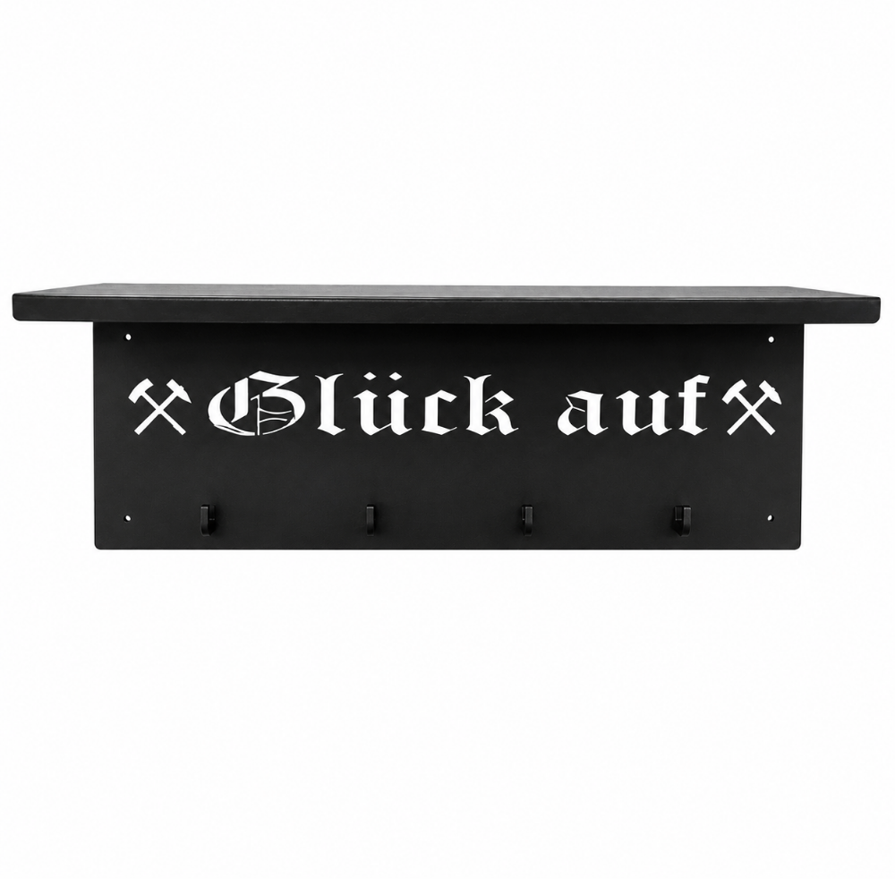 Wandgarderobe aus Stahl – Glück auf & Ruhrgebiet