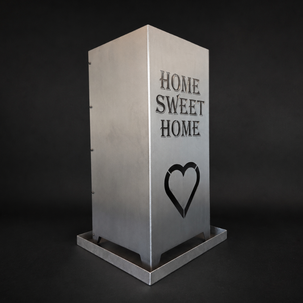 Feuersäule Home Sweet Home – Feuerstelle aus Stahl