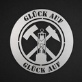 Ruhrpott Schild Glück auf mit Grubenlampe aus Metall Ø 300 mm