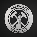 Ruhrpott Schild Glück auf mit Grubenlampe aus Metall Ø 300 mm