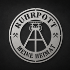 Ruhrpott Schild Meine Heimat aus Metall Ø 488 mm als Wanddeko. brillant silber pulverbeschichtet
