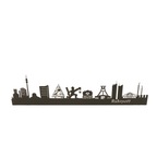 Ruhrpott Skyline aus Metall in Schwarz matt mit Wahrzeichen des Ruhrgebiets als Wanddekoration
