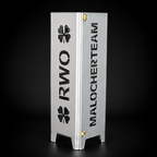 RWO Teelicht Malocherteam aus Metall mit Kleeblatt – Brillant Silber pulverbeschichtet