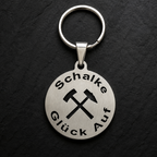 Schalke Schlüsselanhänger aus Edelstahl von Made of Steel – hochwertiger Fanartikel und Geschenkidee für Schalke Fans