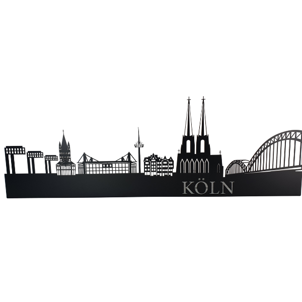 Skyline Köln aus Metall mit Kölner Wahrzeichen als Wanddekoration von Made of Steel