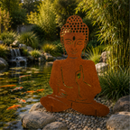 Große Tara Buddha Figur aus Stahl mit natürlicher Rostpatina als Gartendeko von Made of Steel