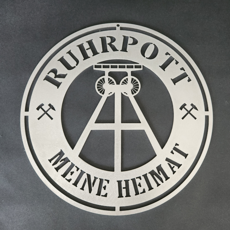 Metall Schild Ruhrpott Meine Heimat von Made of Steel Metalldesign by Viefhaus Metallbau